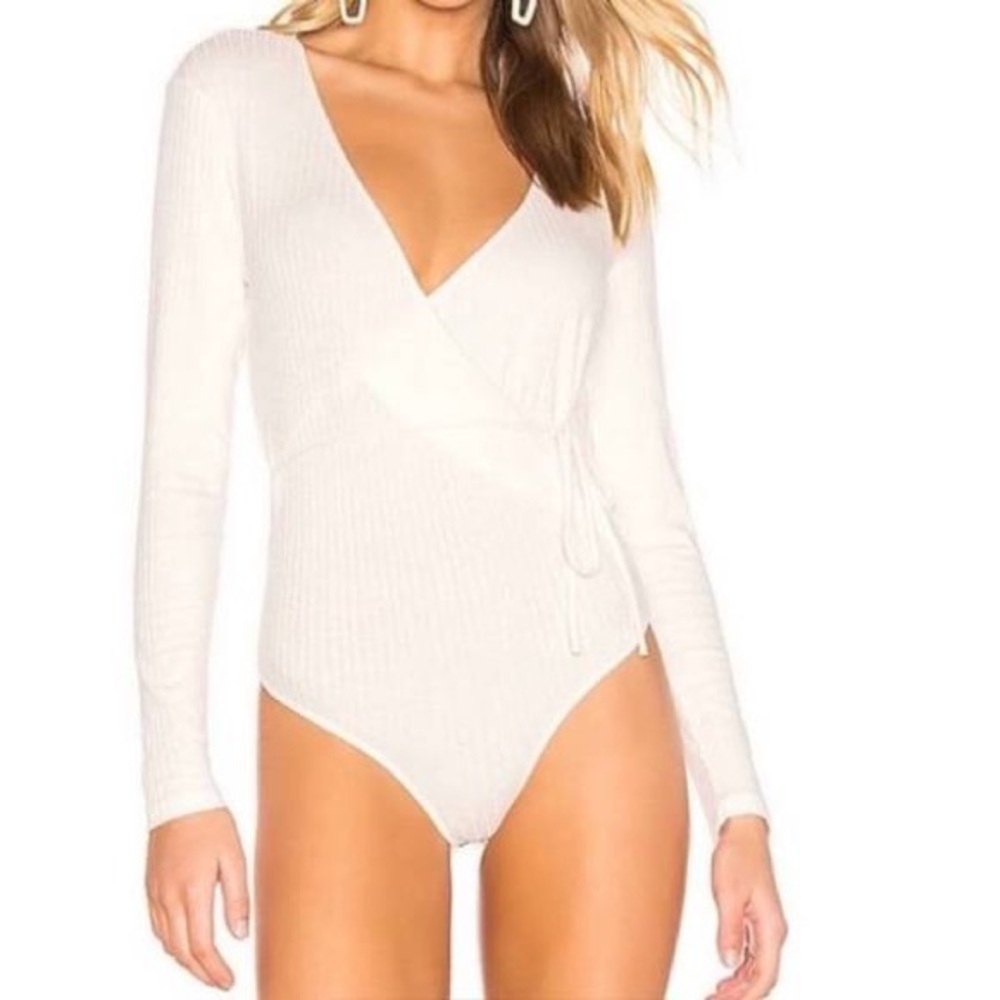 Capulet Prima white ribbed long sleeve bodysuit size S